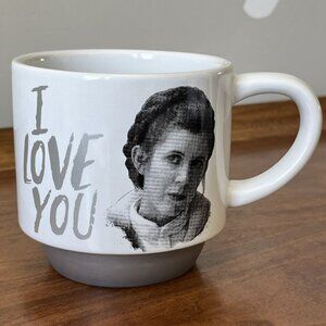 Star Wars Hallmark Princess Leia I Love You Stacking Mug White Silver Stackable